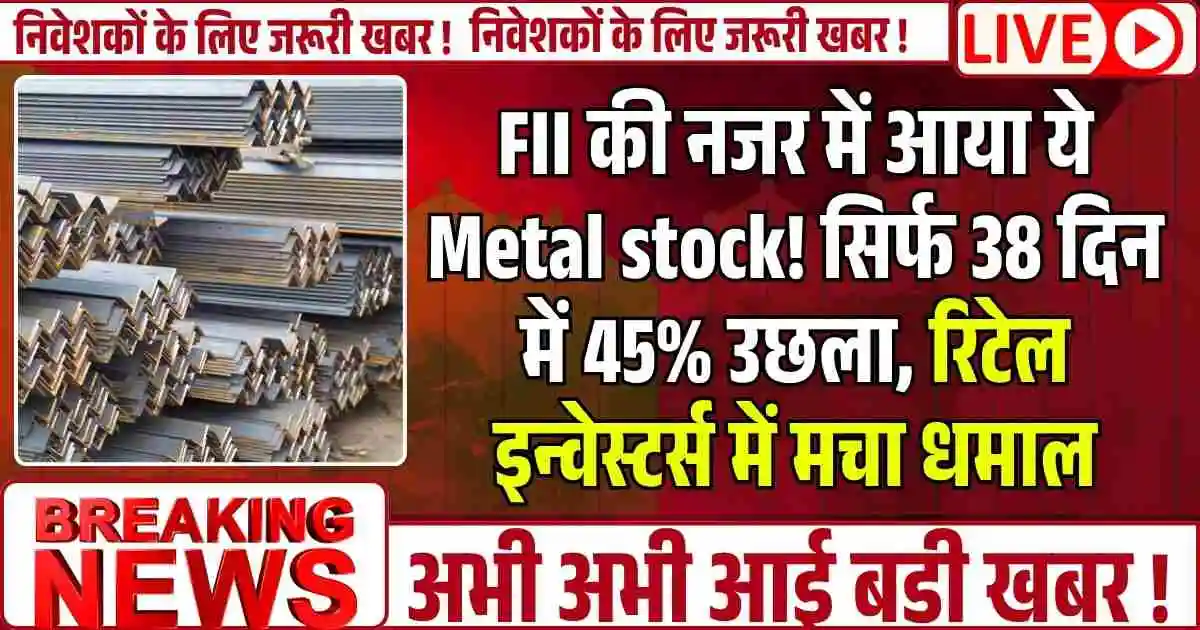 FII की नजर में आया ये Metal stock! सिर्फ 38 दिन में 45% उछला, रिटेल इन्वेस्टर्स में मचा धमाल